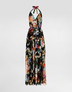 Dolce & Gabbana Flower Bouquet-Print Halter Dress