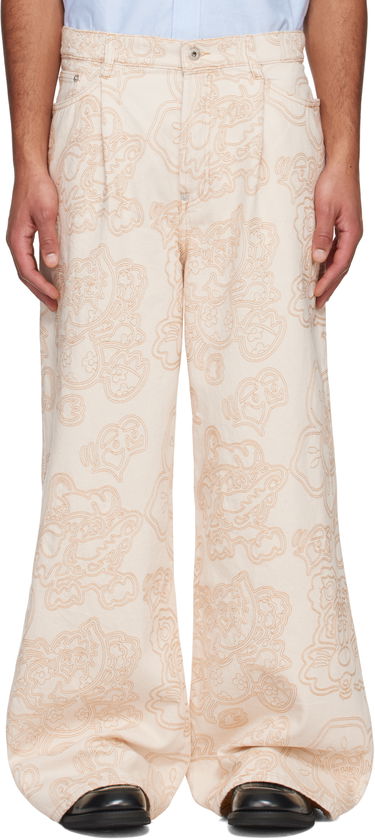 Nohavice KENZO Kenzo Paris VERDY Edition Buggy Fit Jeans Béžová | FF55DP4196W1, 0