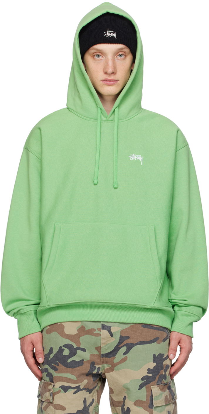 Mikina Stüssy Embroidered Hoodie Zelené | 118532, 0