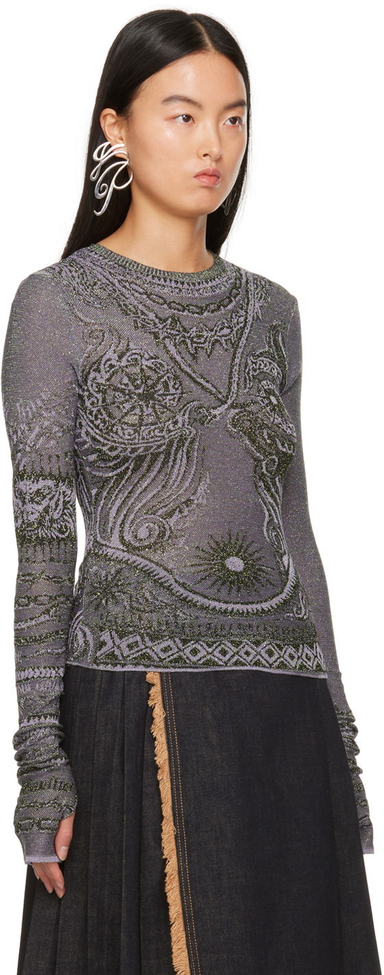 Tričko Jean Paul Gaultier Jean Paul Gaultier Soleil Shimmering Patterned Long Sleeve T-Shirt Rôznofarebný | 23/15-F-PL040-M061-4027, 1