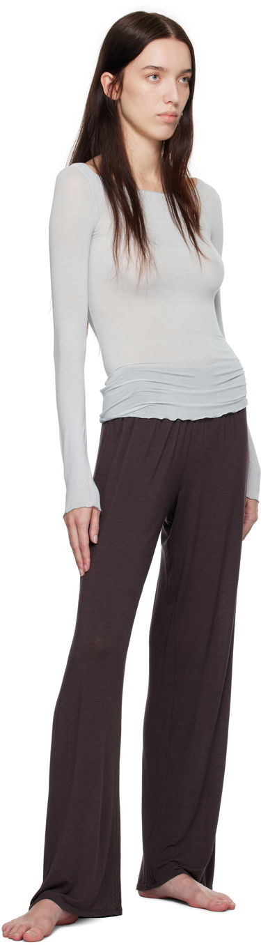 Tričko SKIMS SKIMS Sheer Modal Boat Neck Long Sleeve T-Shirt Modrá | LS-LST-6143W, 3