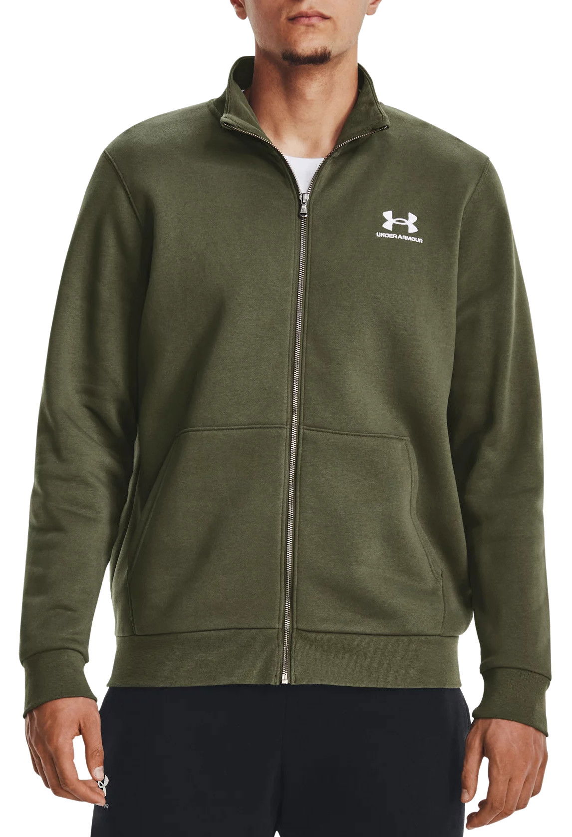Mikina Under Armour Essential Fleece Track Sweatshirt Zelené | 1381035-390, 0
