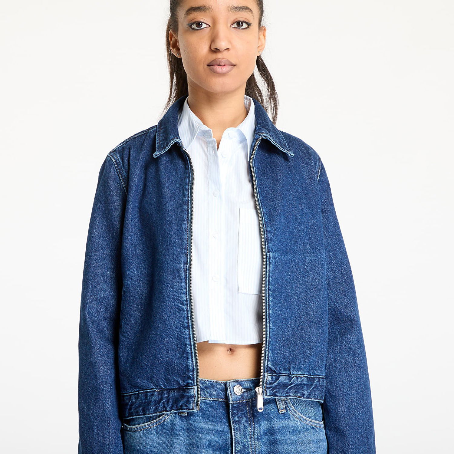 Bunda CALVIN KLEIN Calvin Klein Jeans Zip Denim Jacket Modrá | J20J224545 1BJ, 1