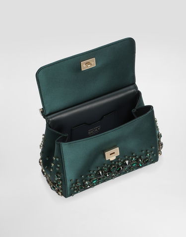 Kabelka Dolce & Gabbana Medium Sicily Embellished Handbag Zelené | BB6003C9S4880557, 3