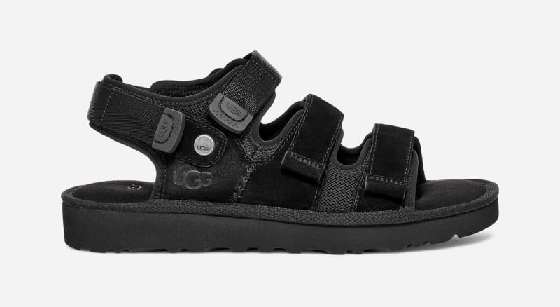 Tenisky a topánky UGG ® Goldencoast Multistrap Sandal for Men in Black, Size 8, Suede Čierna | 1153095-BLK