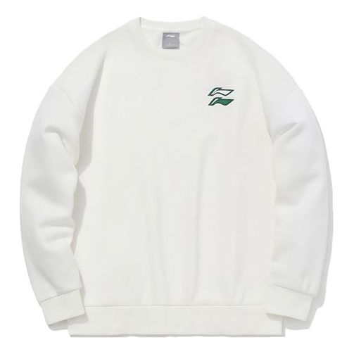 Sveter Li-Ning Li-Ning Round Neck Long Sleeves Pullover Biela | AWDQB71-1