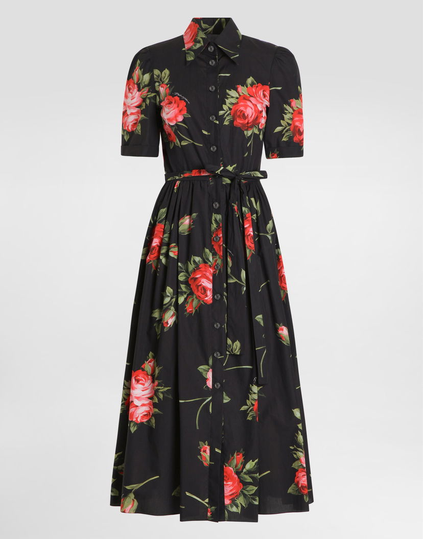 Šaty Dolce & Gabbana Dolce & Gabbana Rose Bouquet-print Poplin Shirt Dress Rôznofarebný | F6JFNTHS5UTHN5ZN