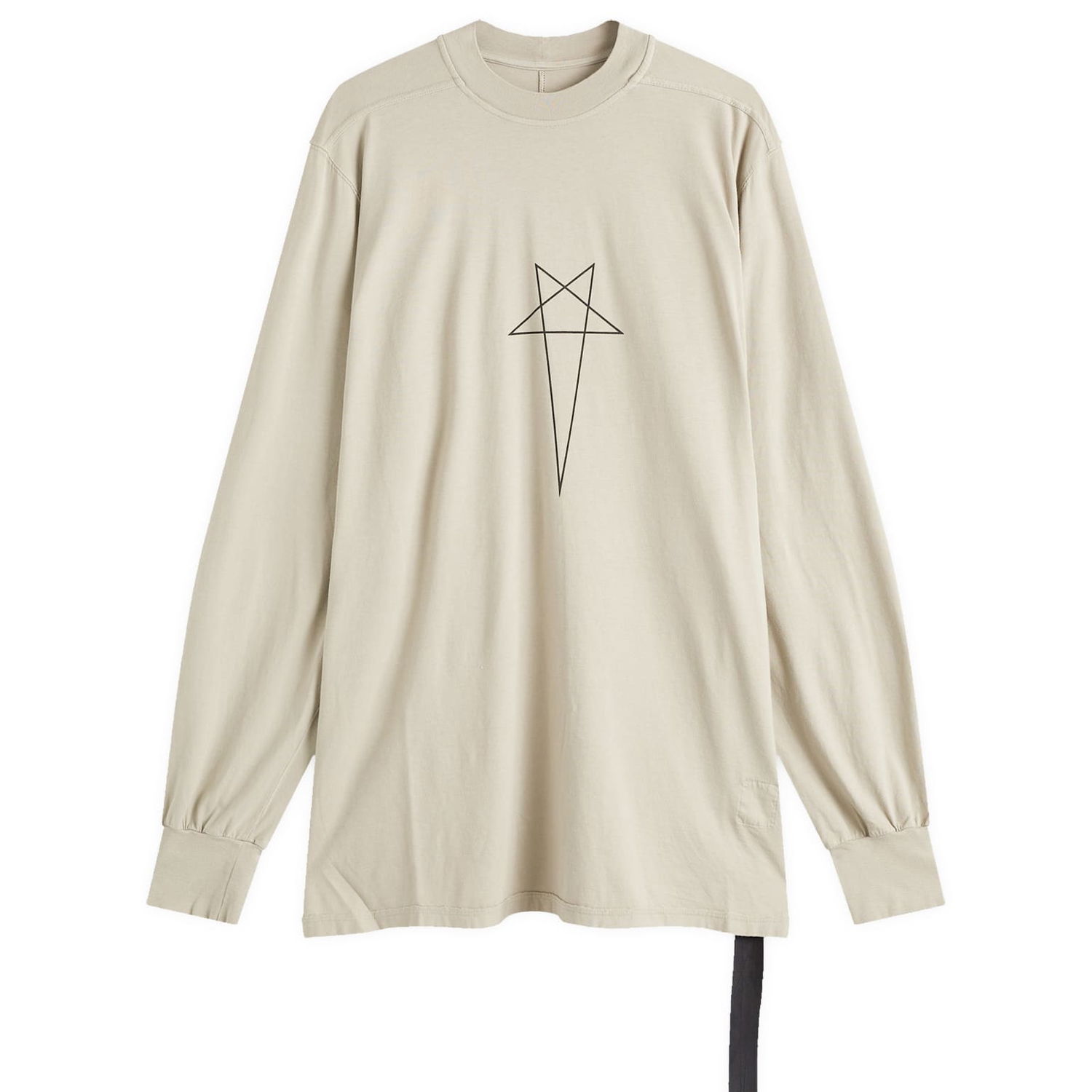 Tričko Rick Owens Long Sleeve T-Shirt Pentagram Jumbo Milk Large Biela | DU02D2261-RNEP3-0809, 0