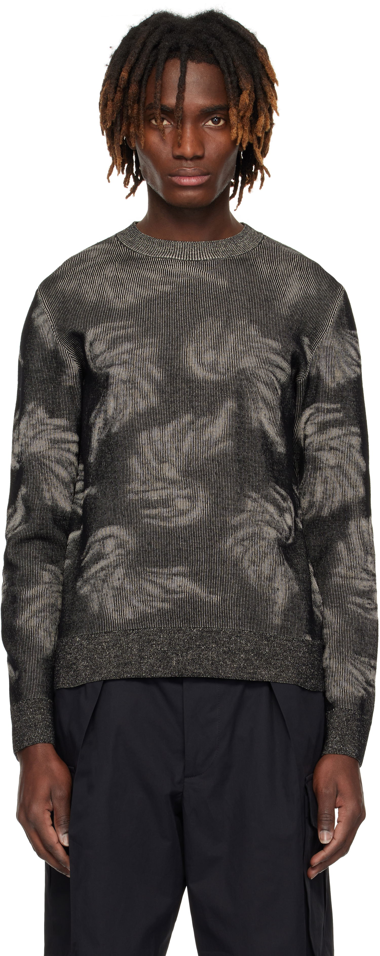 Sveter Dries Van Noten Dries Van Noten Jacquard Sweater Čierna | 251-021206-1711, 0