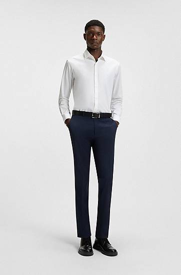 Košeľa BOSS Modern-Fit Easy-Iron Cotton Poplin Shirt Biela | 50519812, 1