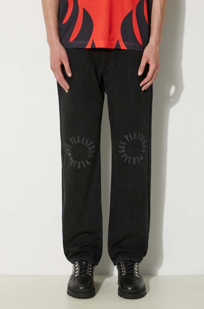 Tepláky Pleasures PLEASURES Motive Jeans Čierna | P24SU018.BLACK, 0