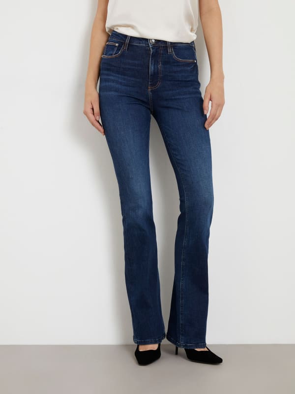Džínsy GUESS High Rise Flare Denim Pant Navy | W4RA0LD4Q03, 0