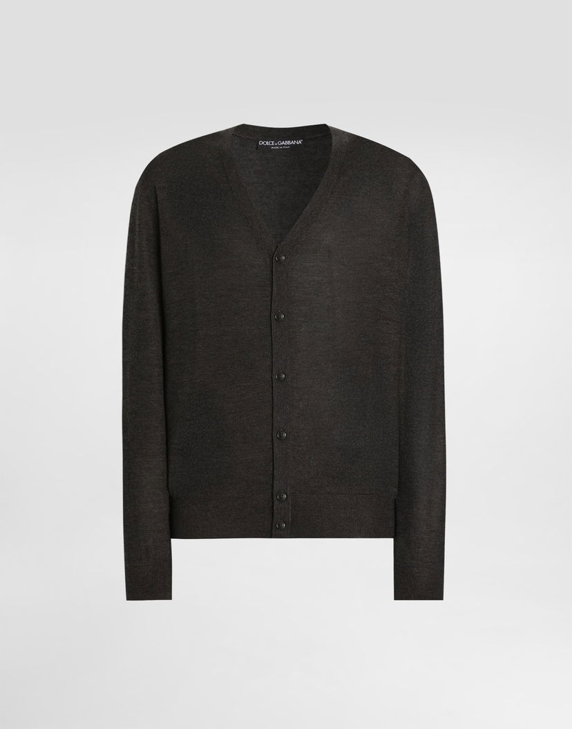 Sveter Dolce & Gabbana Cashmere Cardigan With Buttons Šedá | GXV87TJBW05N1254