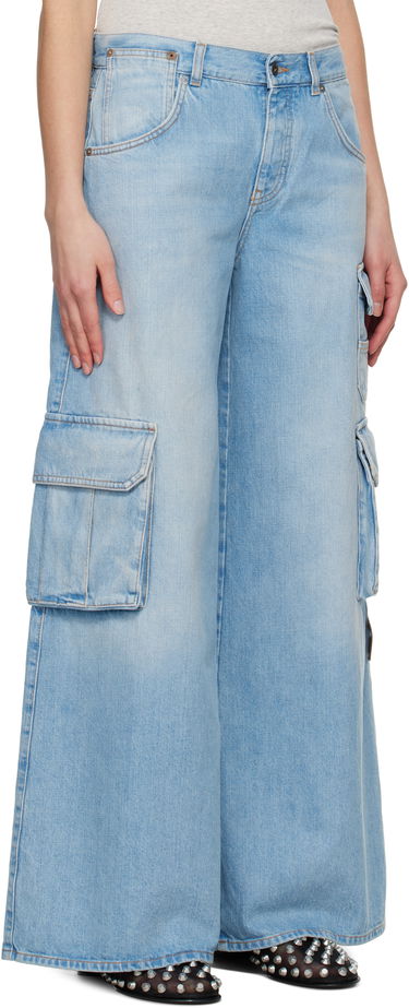 Cargo nohavice Off-White Off-White Wide-Leg Cargo Denim Jeans Modrá | OWYB019S25DEN0024000, 1