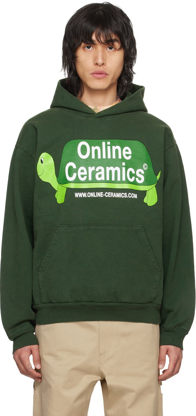 Mikina Online Ceramics Green Long Turtle Hoodie Zelené | Ivy Long Turtle Logo Hoodie, 0
