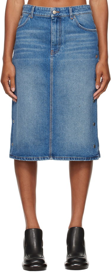 Sukňa Stella McCartney Snap Denim Midi Skirt Modrá | 6D03293SQH00, 0