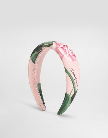 Doplnky Dolce & Gabbana Dolce & Gabbana Rose Print Poplin Headband Ružová | LB3L54HS5S7HF5IZ, 2