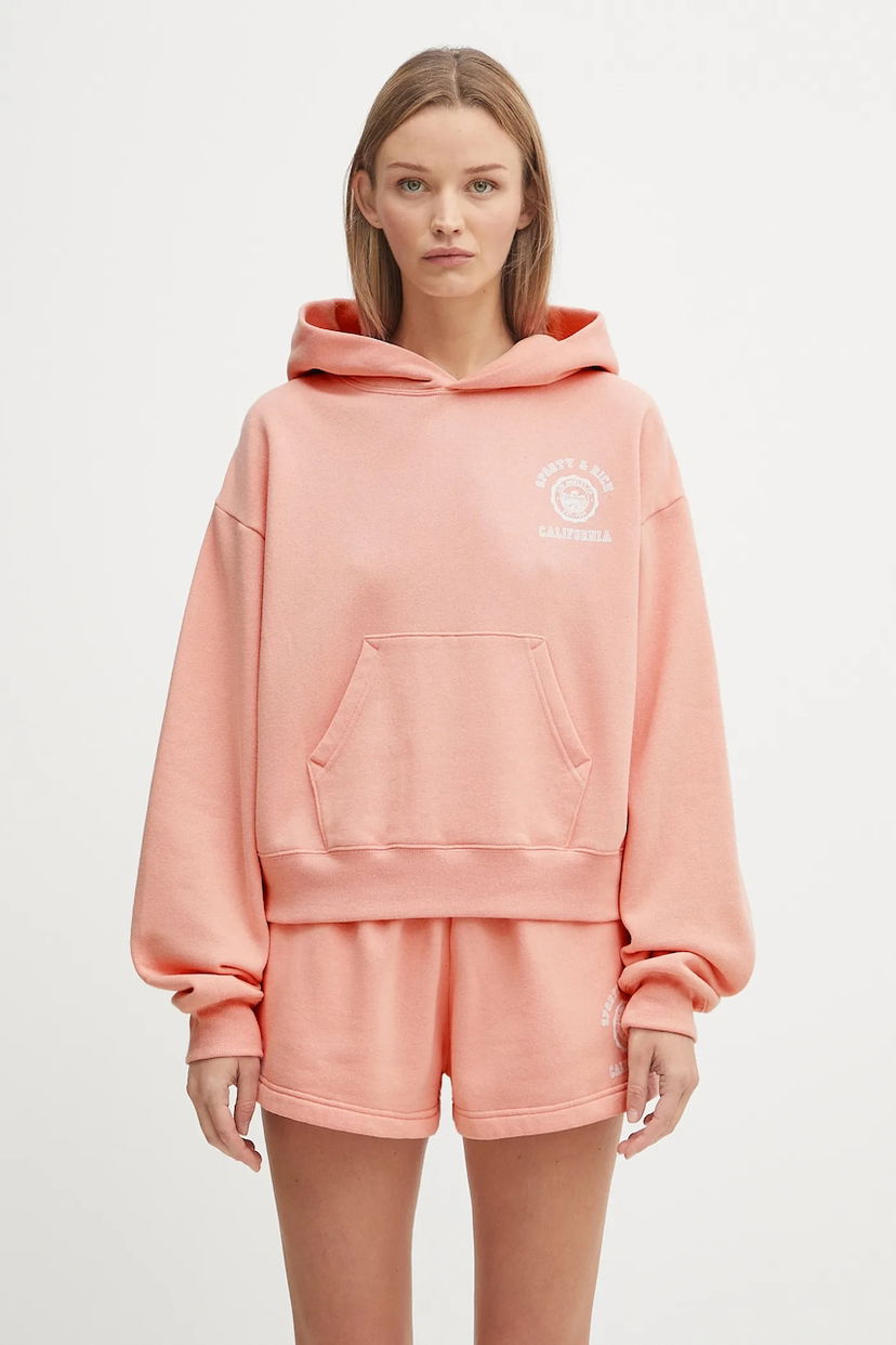 Mikina Sporty & Rich Sporty & Rich California Emblem Soft Cropped Hoodie Ružová | ST085625508P141