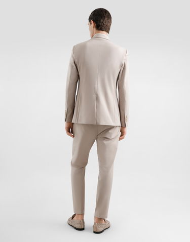 Bunda Dolce & Gabbana Dolce & Gabbana Single-Breasted Stretch Jersey Jacket with Logo Embroidery Béžová | G2TJ6ZFUGS1M9478, 2