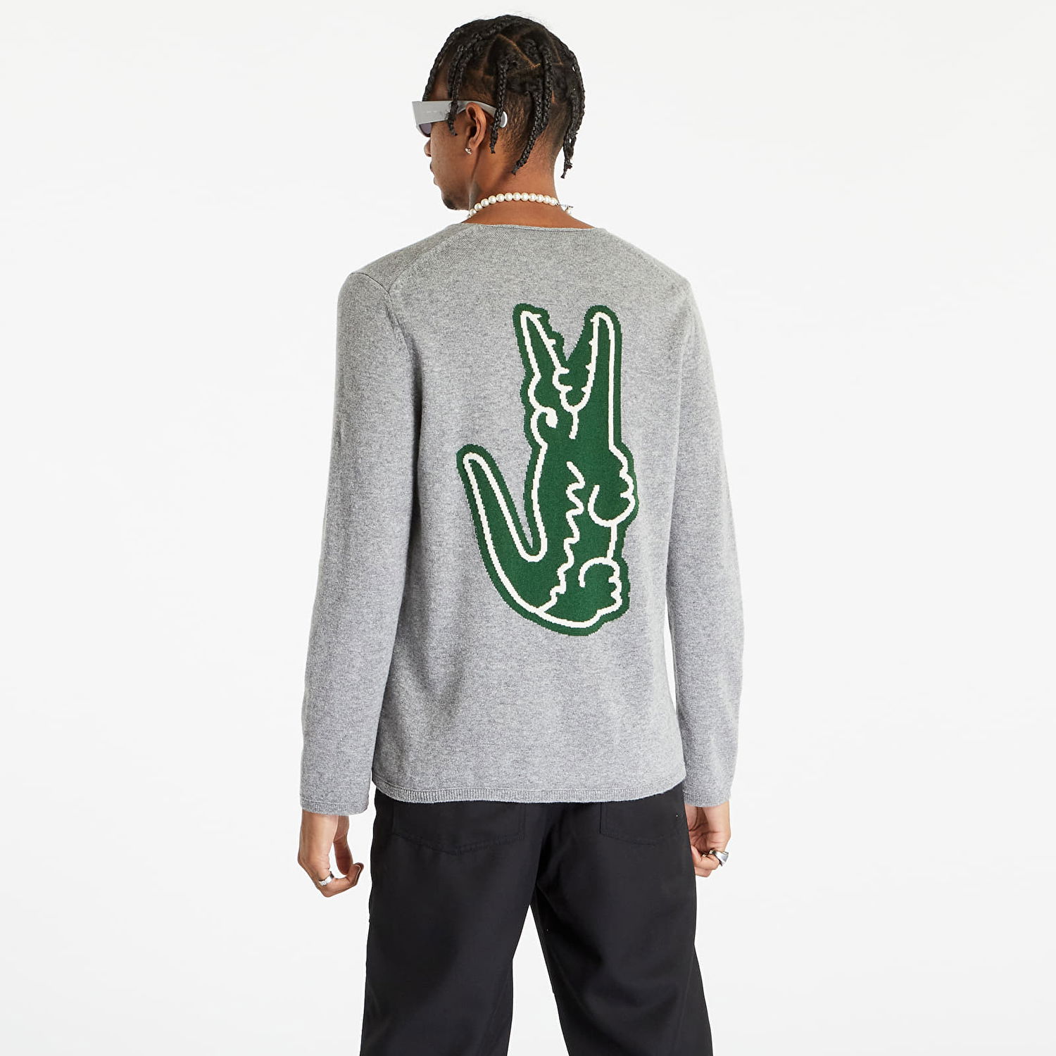 Sveter Comme des Garçons Lacoste x SHIRT Knit Sweater Šedá | FL-N004 Grey, 1