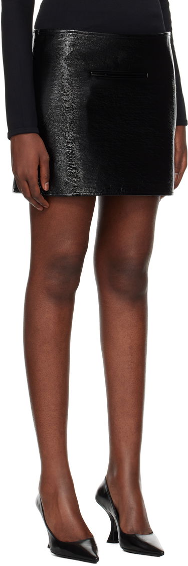 Sukňa Courrèges Vinyl Asymmetrical Miniskirt Čierna | 424CJU204VY0014, 1