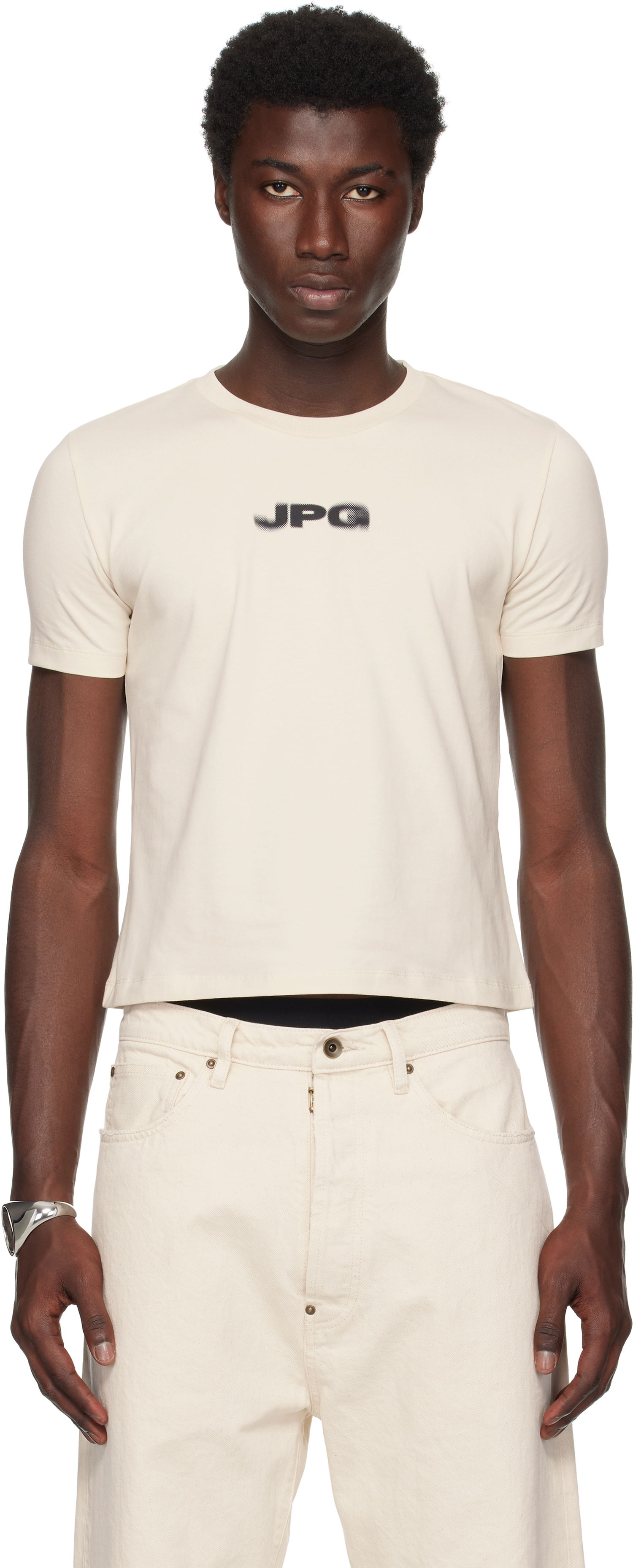 Tričko Jean Paul Gaultier Jean Paul Gaultier 'The JPG' Baby Tee Béžová | 25/03-W-TO300-J002-6900, 0