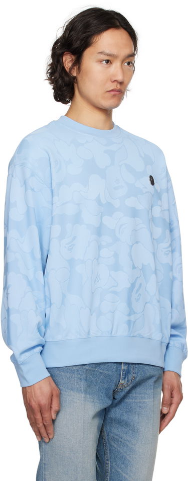 Mikina BAPE A Bathing Ape Camo Jacquard Crewneck Sweatshirt Modrá | 001SWL301305M, 1