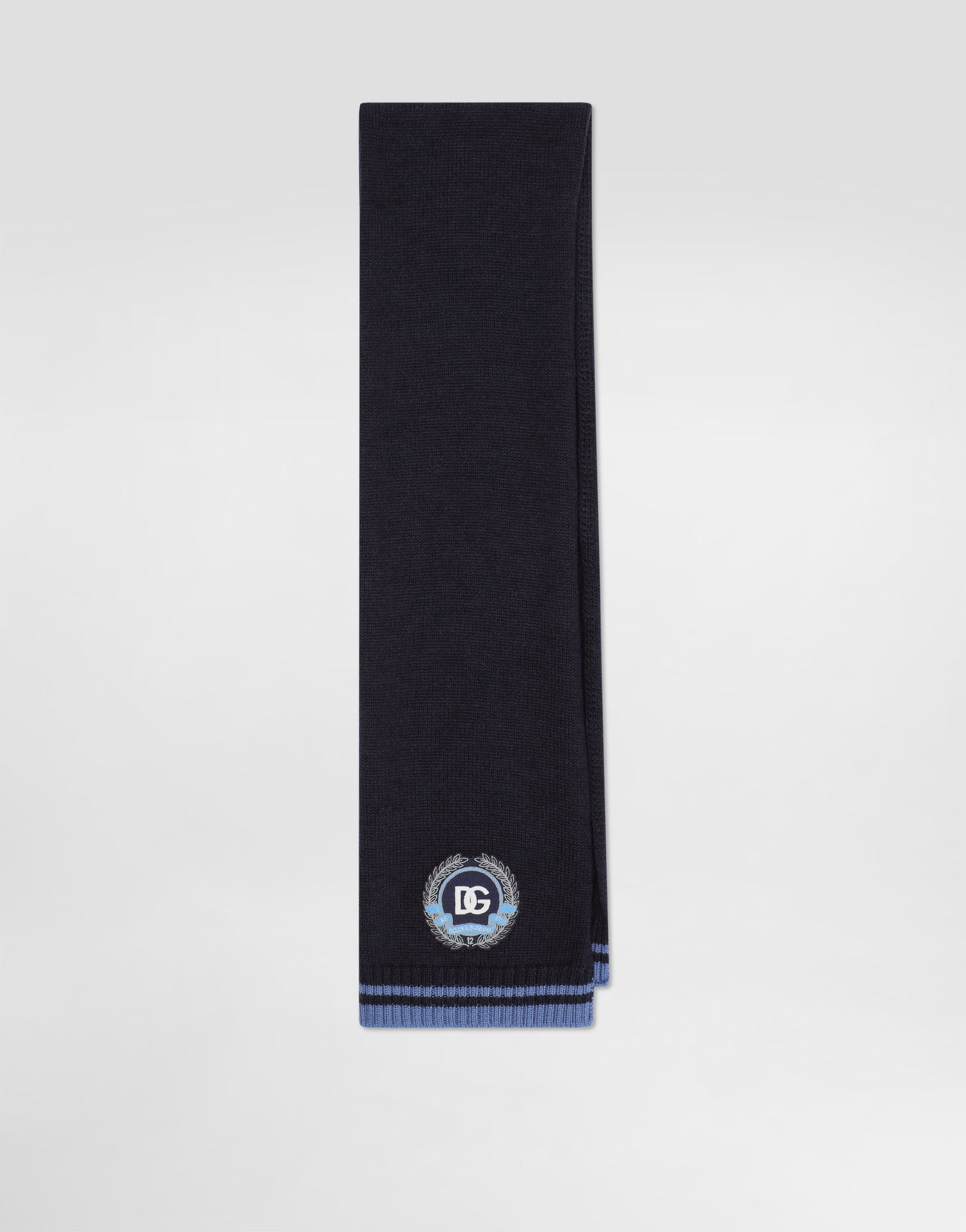 Šál Dolce & Gabbana Dolce & Gabbana Knitted Scarf with Embroidered DG Patch Navy | LBKAG6JDVBIB3895, 0