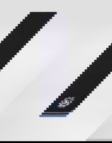 Šál Dolce & Gabbana Dolce & Gabbana Knitted Scarf with Embroidered DG Patch Navy | LBKAG6JDVBIB3895, 0