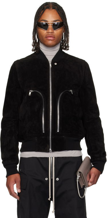 Bomber bunda Rick Owens Rick Owens Concordians Bauhaus Suede Flight Jacket Čierna | RU02E1749 LCS, 0