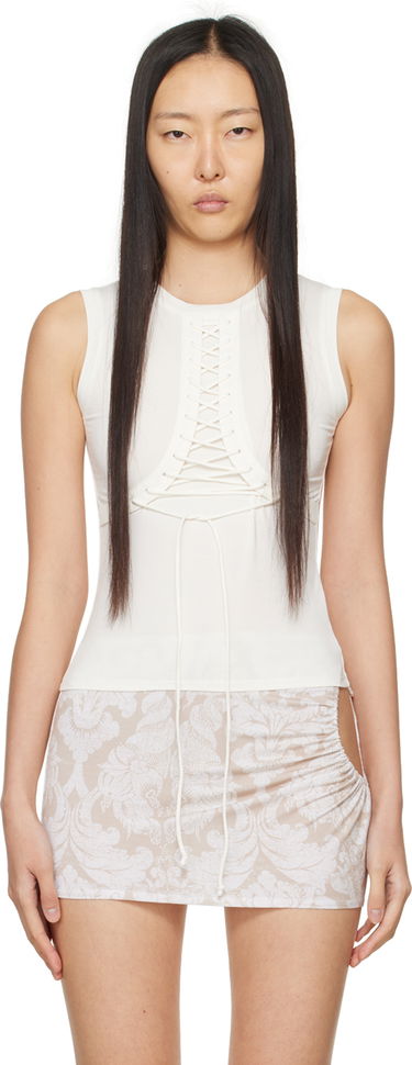 Tielko Miaou Miaou Zora Lace-Up Tank Top Biela | 7127TJBDOV, 0