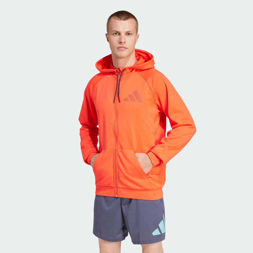 Mikina adidas Performance Game and Go Training Full-Zip Hoodie Oranžová | IW8414
