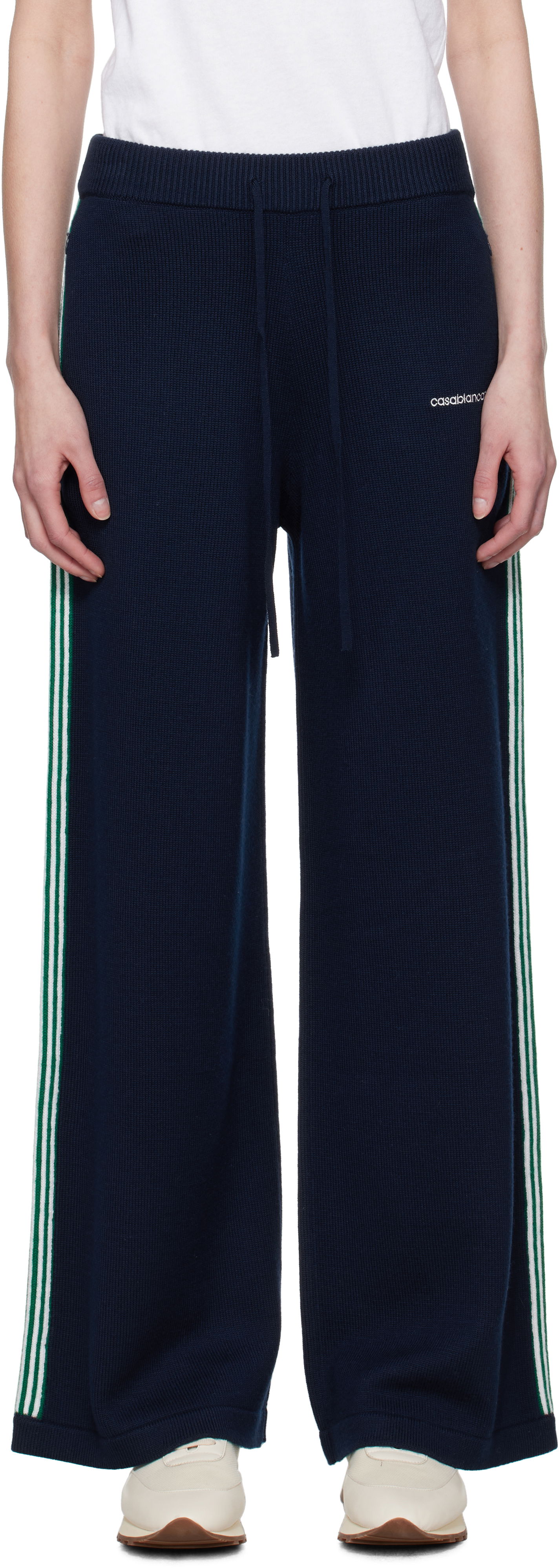 Tepláky Casablanca Casablanca Knit Tennis Trousers Navy | WPS25-KW-869-01, 0