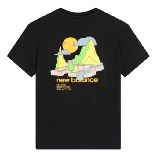 Tričko New Balance Graphic Print Tee Čierna | AMT22366-BK