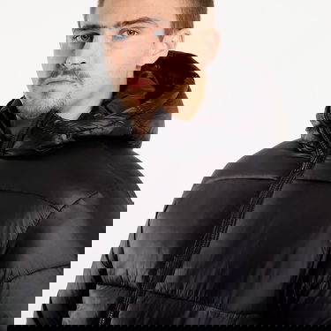 Prešívaná bunda Urban Classics Hooded Shiny Puffer Jacket Čierna | TB7585-00007, 1