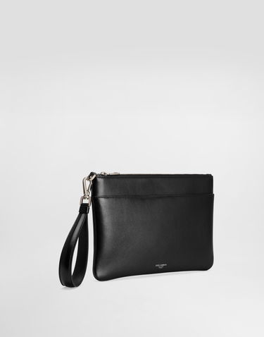 Batohy a tašky Dolce & Gabbana Dolce & Gabbana Calfskin Wrist Pouch Čierna | BP3294AV95680999, 2