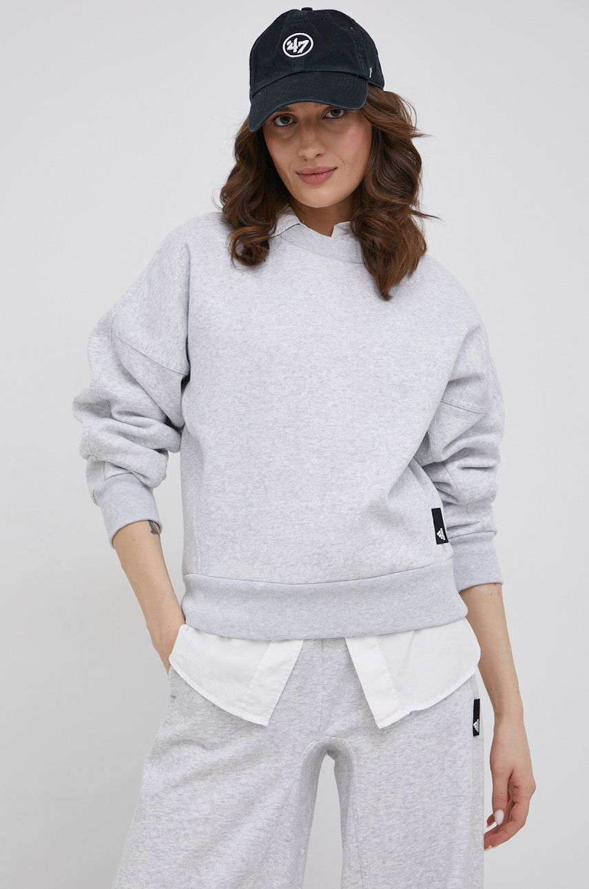 Mikina adidas Performance Studio Lounge Fleece Sweatshirt Šedá | HE0423, 0
