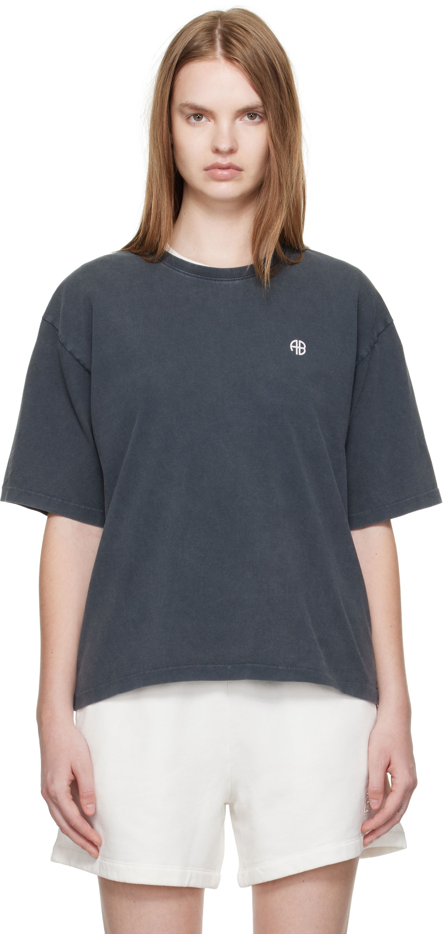 Tričko Anine Bing Anine Bing Rudy Empowerment T-Shirt Šedá | A-08-11068-WBL1, 0