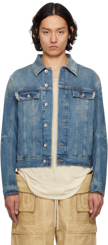 Bunda Rick Owens Rick Owens DRKSHDW Hollywood Trucker Denim Jacket Modrá | DU01E3751 DWB, 0