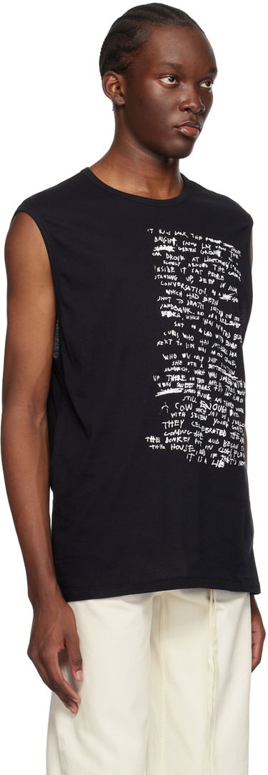 Tielko Ann Demeulemeester Sleeveless High Comfort Graphic Print Tank Top Čierna | 2301-M-JTO25-13-FA206-099, 1