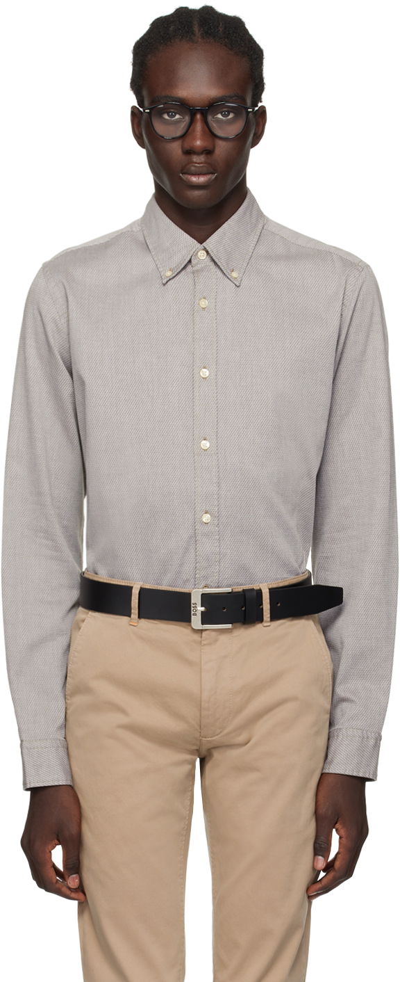 Košeľa BOSS Button-Down Shirt "Khaki" Šedá | 50505389