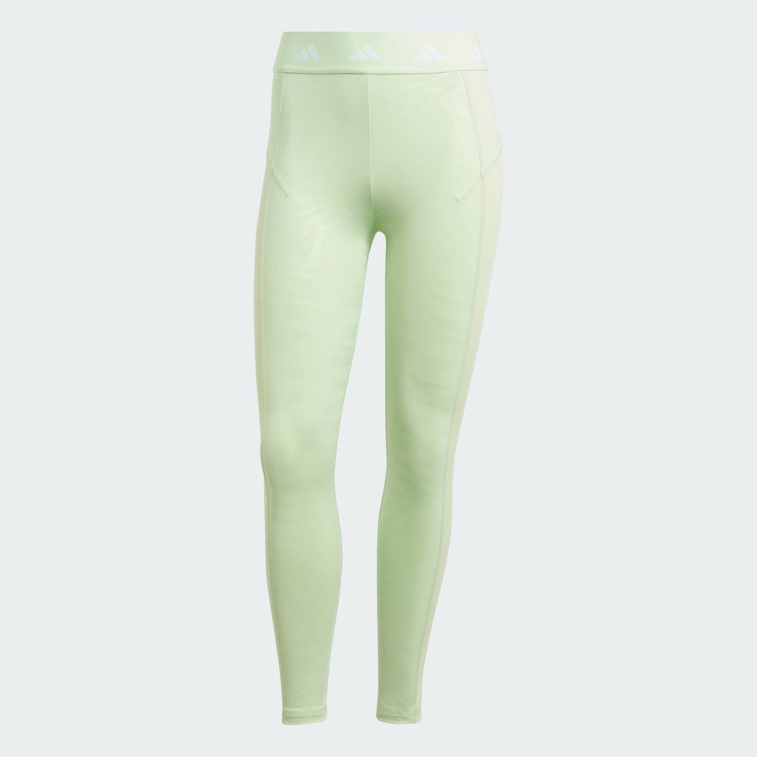 Legíny adidas Performance Techfit Printed 7/8 Leggings Zelené | IR5643, 1