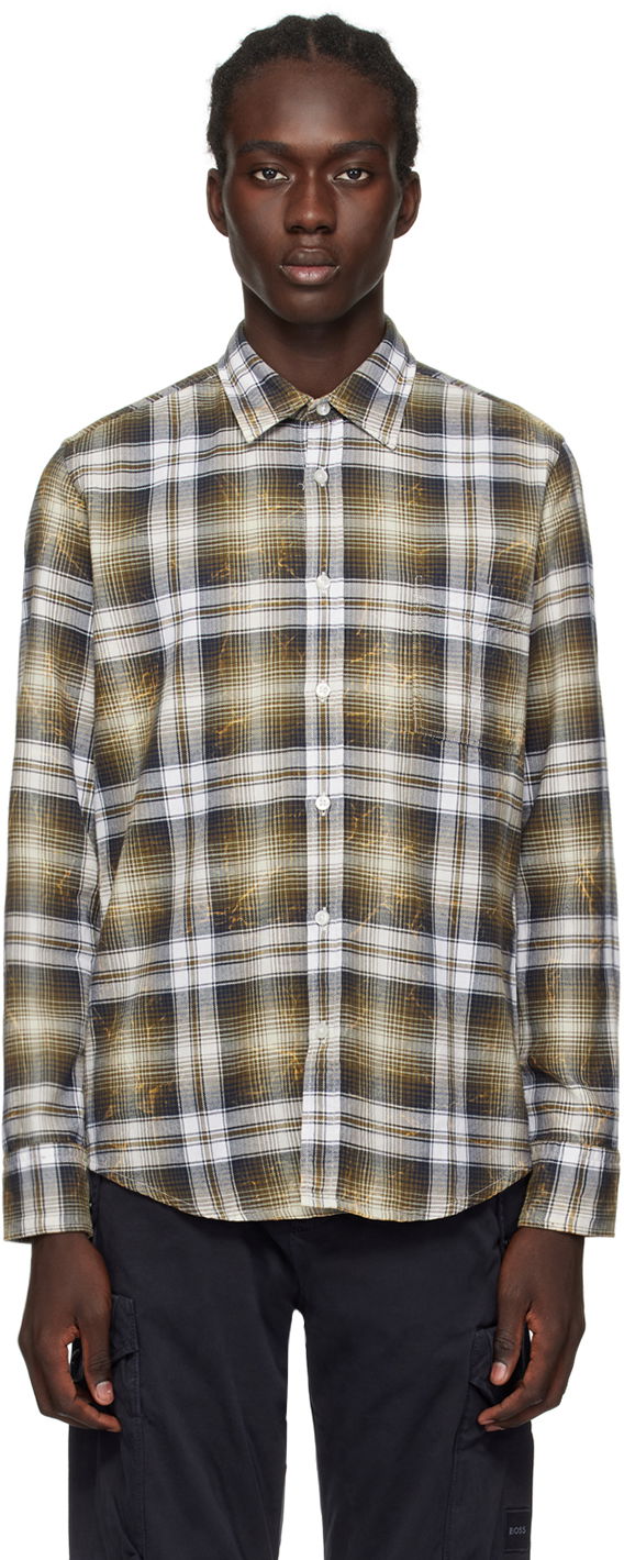 Košeľa BOSS Checked Shirt Žltá | 50505508, 0