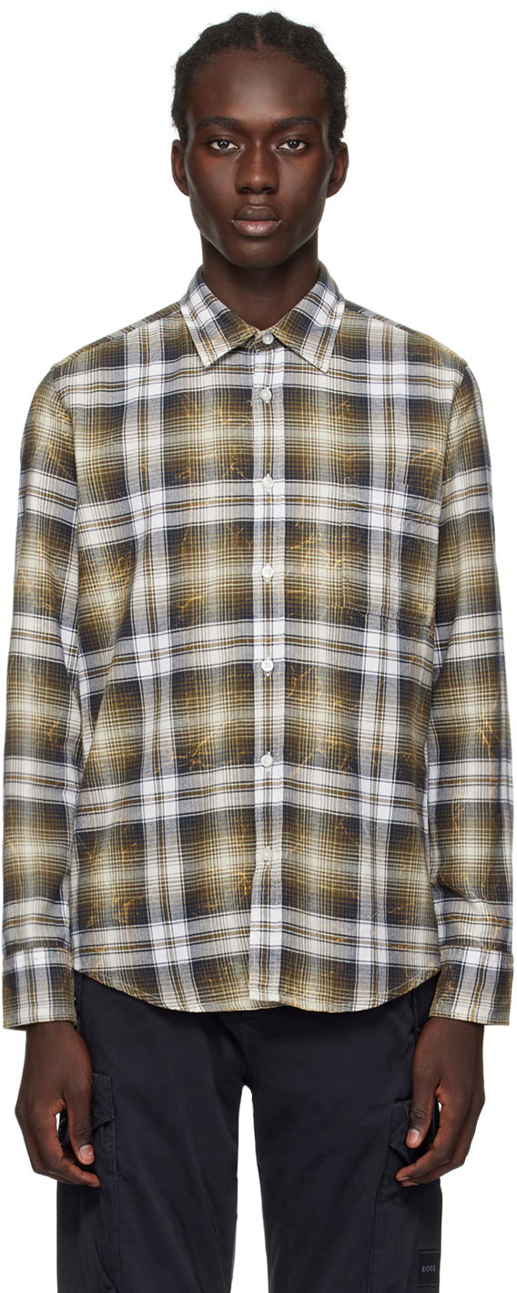 Košeľa BOSS Checked Shirt Žltá | 50505508