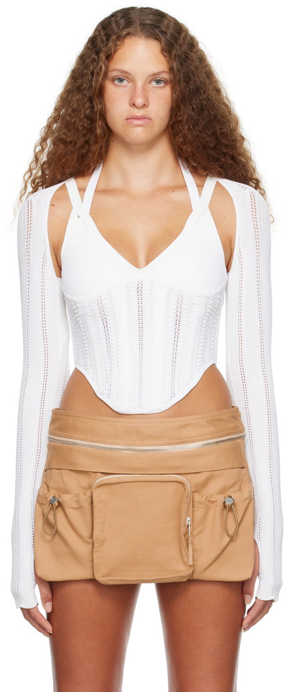 Sukňa Dion Lee Snakeskin Column Corset Top Béžová | A7732P23, 0