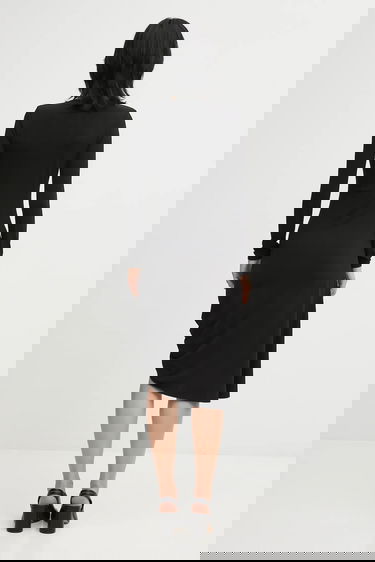 Šaty Coperni Suspended Long-Sleeve Midi Dress with Side Buckle Detail Čierna | COPR243F5022, 2