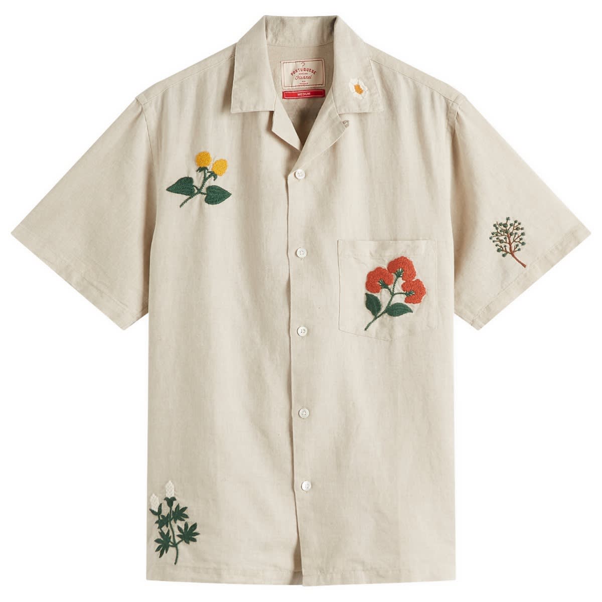 Košeľa Portuguese Flannel Flannel Embroidered Vacation Shirt Béžová | SS25-086-NAT, 1
