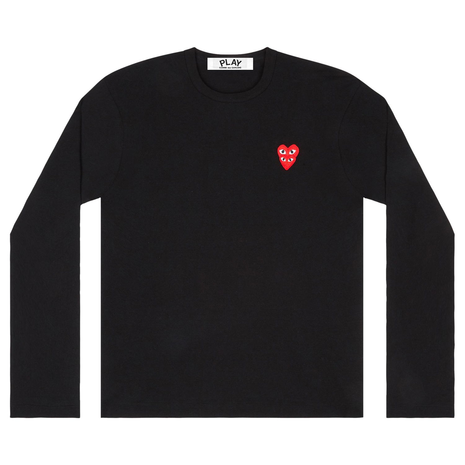 Tričko Comme des Garçons PLAY Double Heart Long-Sleeve Tee Čierna | AZ T292 051 1, 1