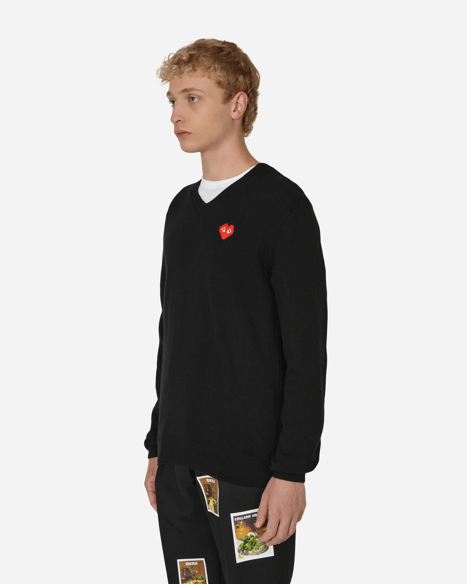 Invader Heart V-Neck Sweater