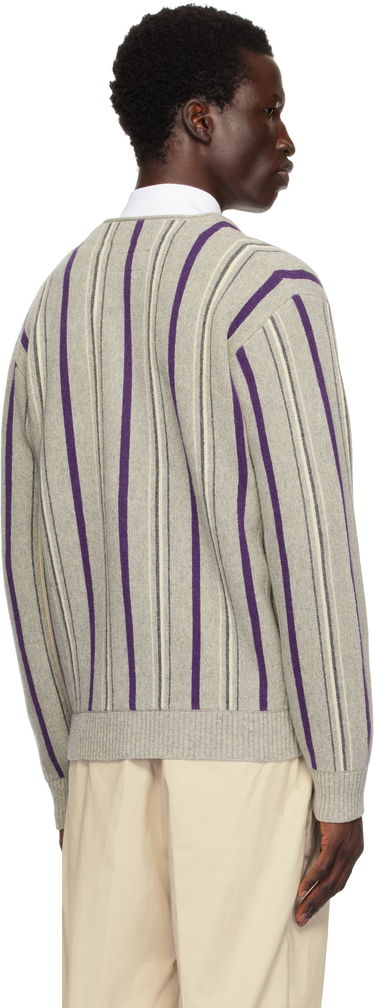 Sveter BEAMS Beams Plus Striped Cardigan Šedá | 38150204156, 2